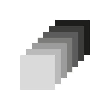 Gradyan kare katmanlar. Geometrik vektör tasarımı. Monokrom renk gölgeleri. Üst üste binen gri şekiller. EPS 10.