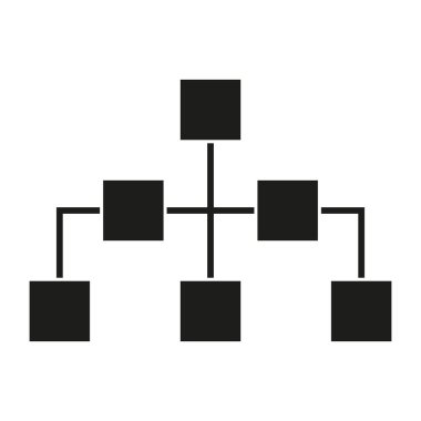Akış şeması şeması simgesi. Organizasyon yapısı. Hiyerarşi çizelgesi çizimi. Vektör grafik. EPS 10.