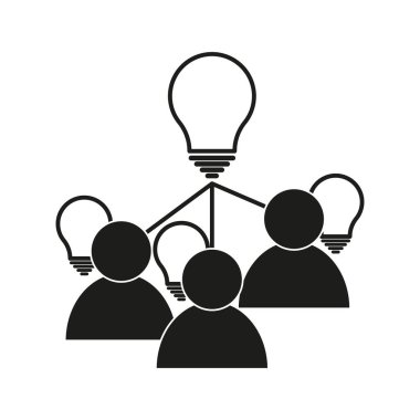Takım beyin fırtınası ikonu. Grup işbirliği. Fikir paylaşım sembolü. Vektör çizimi. EPS 10.