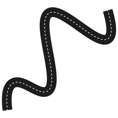 Dönüş yolu simgesi. Siyah ve beyaz vektör çizimi. Eğri yol tasarımı. EPS 10.