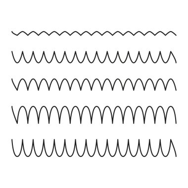 Dalgalı çizgiler. Siyah el yapımı dalgalar. Basit dekoratif öğeler. Vektör çizimi. EPS 10.