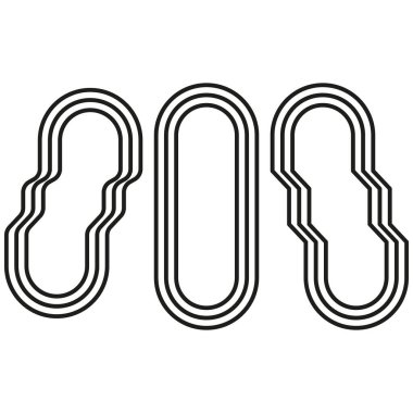 Soyut döngü simgeleri. Siyah ve beyaz çizgiler. Geometrik vektör şekilleri. Modern minimalist tasarım. EPS 10.