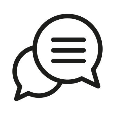 Sohbet balonu simgesi. Konuşma mesajı sembolü. İletişim metni grafiği. Vektör çizimi. EPS 10.