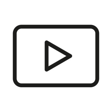 Çal düğmesi simgesi. Video oynatıcı sembolü. Medya arayüzü ögesi. Basit vektör tasarımı. EPS 10.