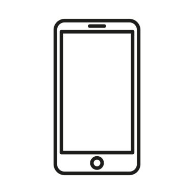 Smartphone outline icon. Mobile device illustration. Simple phone symbol. Vector graphic element. EPS 10. clipart