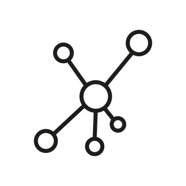 Molekül yapısı simgesi. Kimyasal bağlantı sembolü. Atomik ağ şeması. Vektör çizimi. EPS 10.