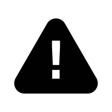 Uyarı simgesi. Üçgende ünlem işareti. Siyah uyarı sembolü. Vektör çizimi. EPS 10.