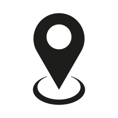 Konum simgesi. Harita işaretleyici sembolü. Yer belirleme taslağı. Vektör elemanı. EPS 10.