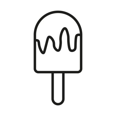 Buzlu şeker ikonu taslağı. Çubukta dondurma. Minimalist tatlı sembolü. Vektör çizimi. EPS 10.