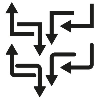 Vektör ok simgeleri. Farklı ok yönleri. Kalın siyah tasarım. Seçenek kavramı. EPS 10.