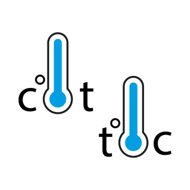 Temperature symbol icon. Thermometer illustration. Celsius and Fahrenheit graphic. Vector measurement sign. EPS 10. clipart