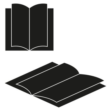 Kitap simgesini aç. Üç boyutlu kitap sembolü. İllüstrasyon okuyorum. Vektör bilgisi grafiği. EPS 10.