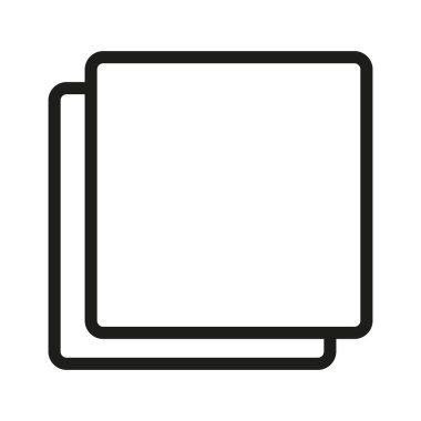 Yığılmış kare simgeler. Üst üste binen vektör şekilleri. Basit geometrik semboller. Siyah kare simgesi. EPS 10.