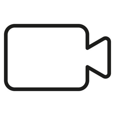 Video kamera simgesi. Film kayıt sembolü. Basit vektör kamerası. Siyah medya şekli. EPS 10.