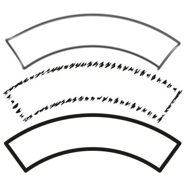 Eğri pankart simgesi. El yapımı kurdele. Basit vektör şekli. Soyut özet çizimi. EPS 10.