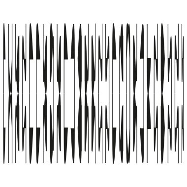 Soyut aynalı dikey çizgiler simetrik geometrik şekildeki şekiller gibi keskin bıçaklar oluşturuyor. EPS 10.