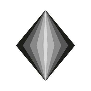 Elmas şekilli ikon. Geometrik eşkenar dörtgen sembolü. Katmanlı elmas tasarımı. Vektör çizimi. EPS 10.