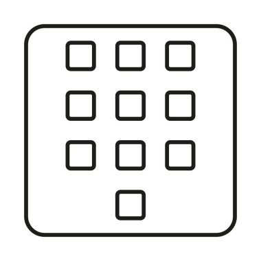 Izgara simgesi. Kare blok sembolü. Siyah geometrik ızgara. Vektör çizimi. EPS 10.