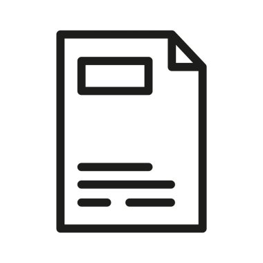 Belge simgesi. Basit bir form düzeni. Kağıt yaprak tasarımı. Vektör grafik. EPS 10.