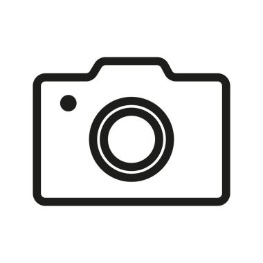 Kamera simgesi. Fotoğraf sembolü. Basit kamera taslağı. Vektör grafik. EPS 10.
