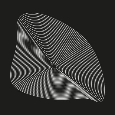 Dalga çizgisi simgesi. Soyut kontur şekli. Siyah arka plan kontrastı. Vektör çizimi. EPS 10.