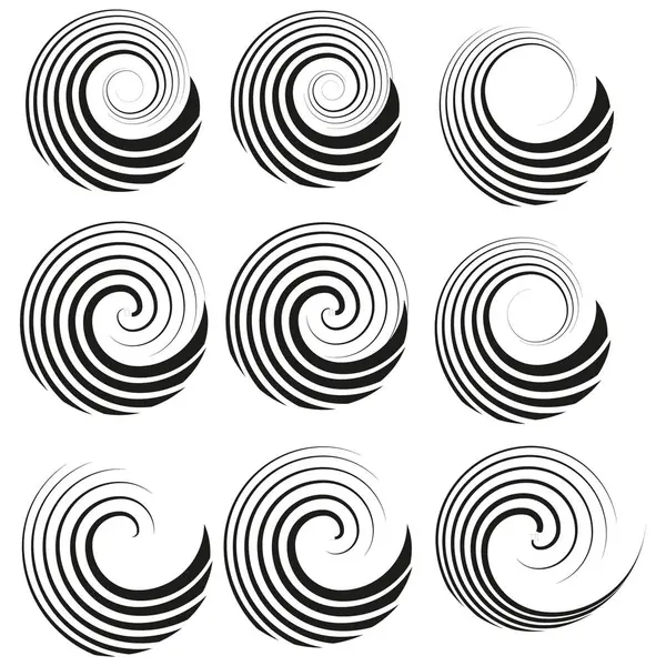 Soyut spiral desen. Siyah beyaz tasarım. Geometrik minimum vektör. Cesur sanatsal illüstrasyon. EPS 10.