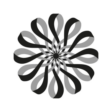 Tek renkli spiral ikon. Bükülmüş kurdele formu. Soyut sarmal desen. Zarif vektör tasarımı. EPS 10.