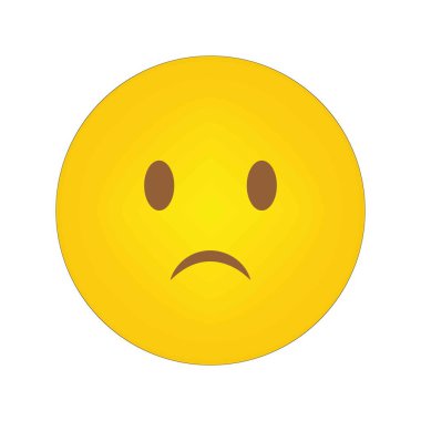 Üzgün surat emojisi. Somurtkan ifade simgesi. Basit sarı tasarım. Vektör çizimi. EPS 10.