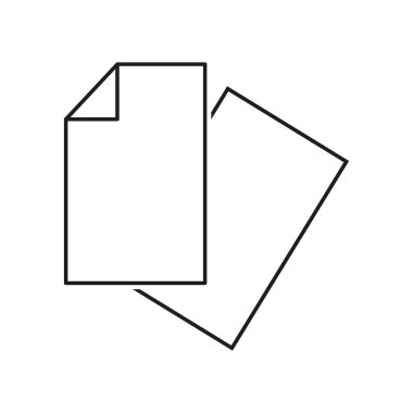 Belge simgesi ayarlandı. Basit kağıt şekilleri. Siyah çizgili grafikler. Minimum vektör tasarımı. EPS 10.