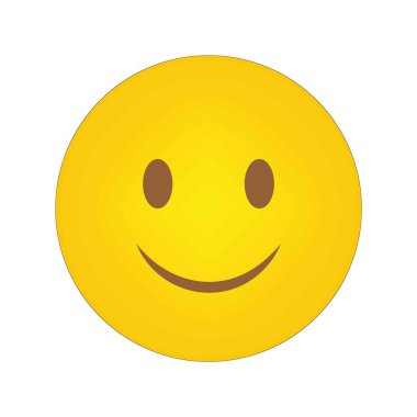 Gülümseyen emoji ikonu. Mutlu sarı surat. Parlak dairesel sembol. Neşeli yüz ifadesi. EPS 10.