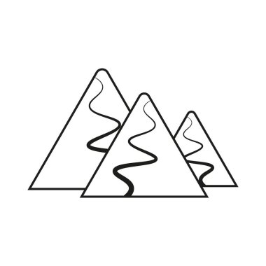 Mountain slope icon. Majestic peak shape. Vector climbing symbol. Simple ridge form. EPS 10. clipart