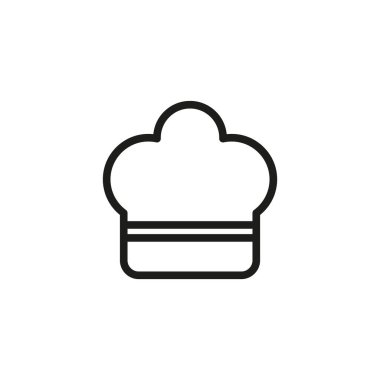 Şef şapka ikonu. Profesyonel yemek pişirme sembolü. Mutfak üniforması şeklinde. Vektör çizimi. EPS 10.