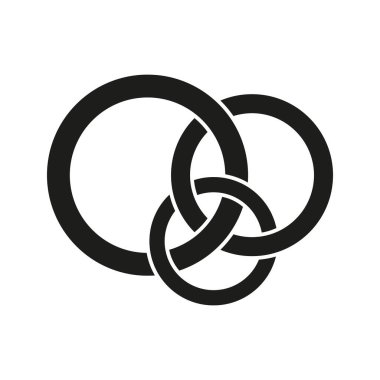 Yüzük ikonu. Bağlı zincir sembolü. Birlik bağlantısı illüstrasyonu. Vektör döngü işareti. EPS 10.