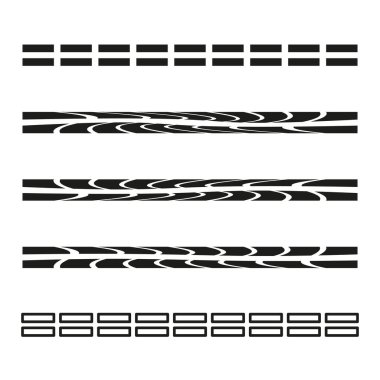 Çizgili simge. Dalga deseni sembolü. Dinamik çizgi çizimi. Vektör bant işareti. EPS 10.