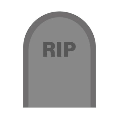 RIP mezar taşı simgesi. Basit bir mezar şekli. Gri taş tasarımı. Vektör görüntüsü. EPS 10.