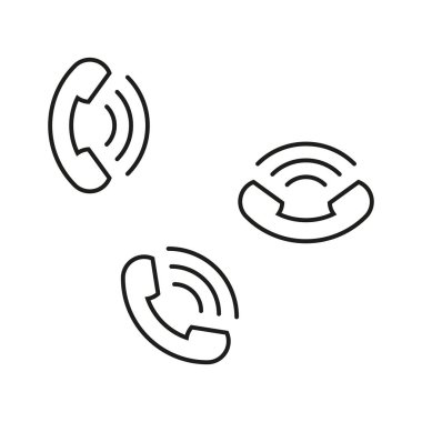 Telefon çalma ikonu. Telefon zili şekli. Vektör çağrı sembolü. Telefon melodisi taslak formu. EPS 10.