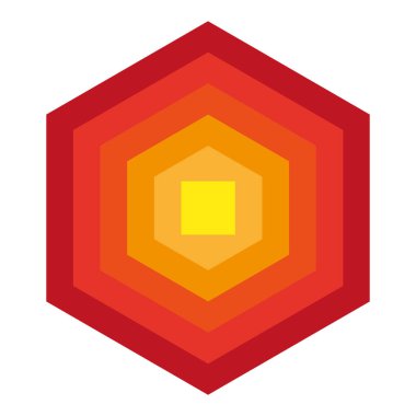 Altıgen kırmızı katmanlar. Soyut geometrik desen. Derinlik yanılsaması. Modern çokgen şekil. EPS 10.