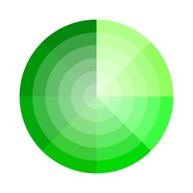 Yeşil eğim çemberi. Eşmerkezli geometrik halkalar. Soyut hedef sembolü. Vektör çizimi. EPS 10