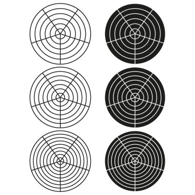 Dairesel soyut şekiller. Kilitli yüzük tasarımı. Kalın geometrik düzen. Vektör çizimi. EPS 10.