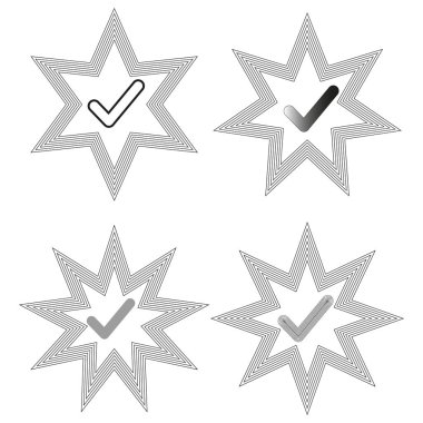 Yıldız işaretleri konsepti. Dekoratif vektör tasarımı. Minimum geometrik semboller. Soyut modern şekiller. EPS 10.