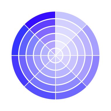 Mavi eşmerkezli daireler. Geometrik yarıçaplı desen. Soyut hedef şekli. Vektör çizimi. EPS 10