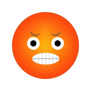 Kızgın turuncu emoji. Surat asma ikonu. Hüsrana uğramış çizgi film ifadesi. Cesur vektör simgesi. EPS 10.