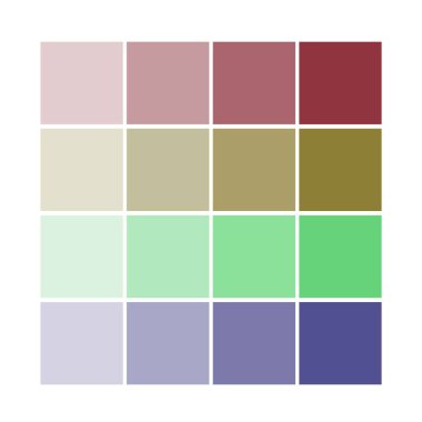 Pastel renk paleti. Tarafsız ton örnekleri. Yumuşak eğim renkleri. Uyumlu renk şeması. EPS 10.