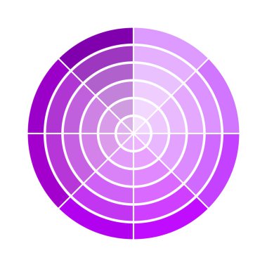 Mor eğim çemberi. Eşmerkezli halka şekli. Soyut hedef sembolü. Vektör çizimi. EPS 10