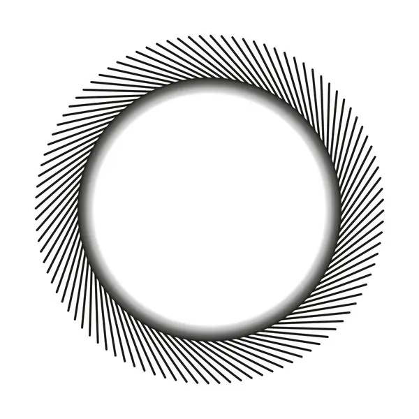 Soyut dairesel çerçeve. Dönen siyah çizgiler. Geometrik oyuk şekil. Modern asgari element. EPS 10.