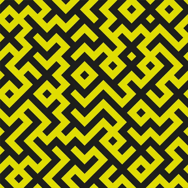 Soyut sarı desen. Geometrik labirent dokusu. Kalın siyah kontrast. Optik illüzyon tasarımı. EPS 10