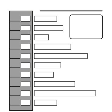 Düzen şablonu oluştur. Basit vektör çizgisi. Yapılandırılmış metin kutuları. Asgari bilgi tasarımı. EPS 10.