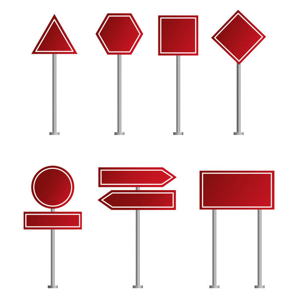 Señal Tráfico Activada Formas Marco Rojo Símbolos Seguridad Vial Diseño — Vector de stock