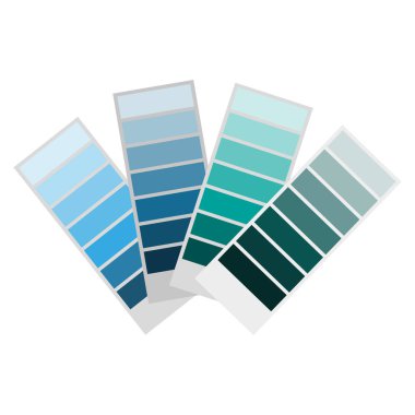 Teal renk paleti. Havalı yeşil gradyanlar. Aqua 'nın gölgeleri. Vektör çizimi. EPS 10.