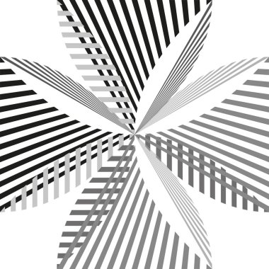 Geometrik şekil vektörü. Soyut çizgili tasarım. Parlak çizgi yıldızı. Beyaz arka plan. EPS 10.